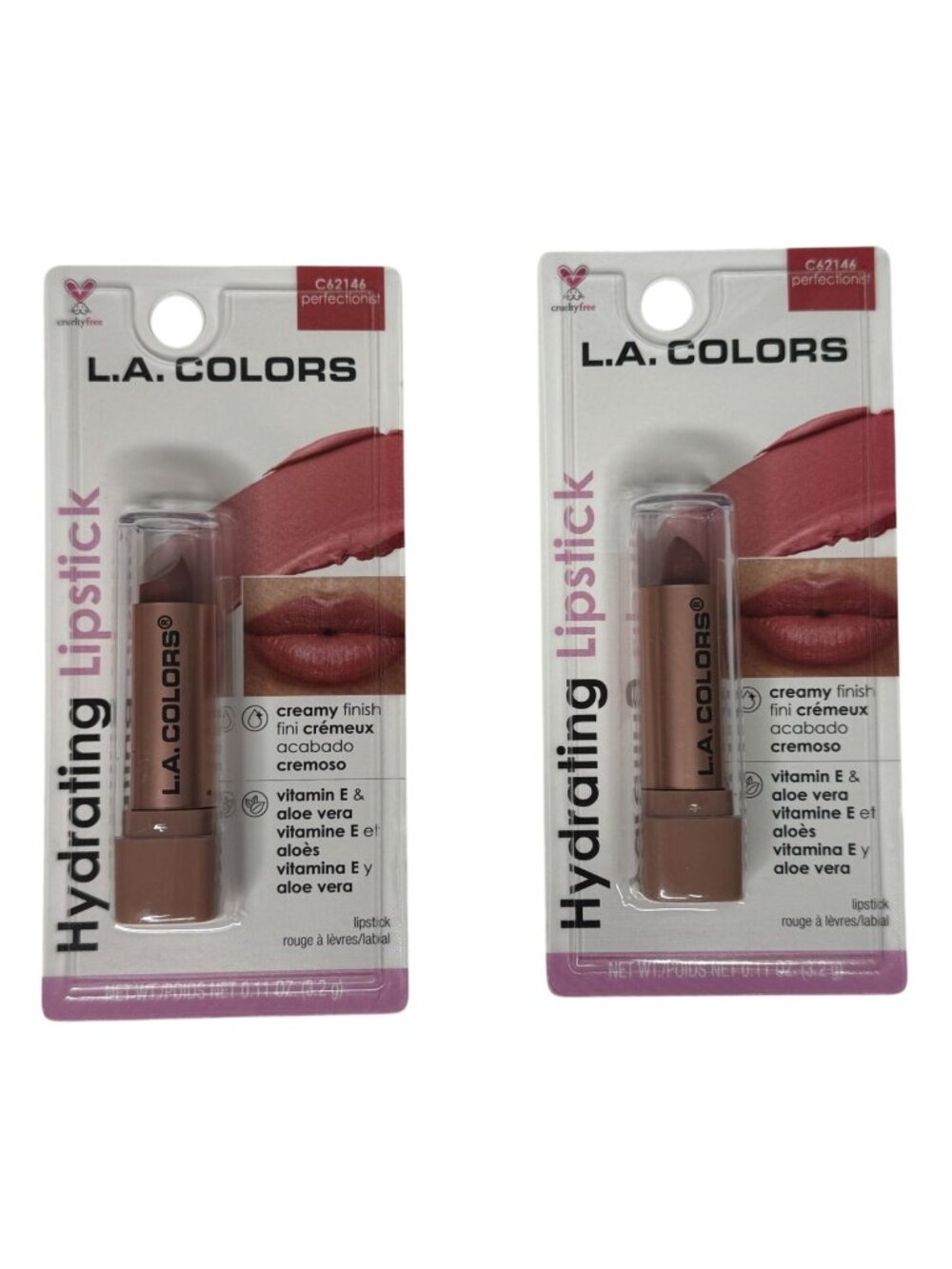 LA Colors Lipstick 2 Pack Nude Cream